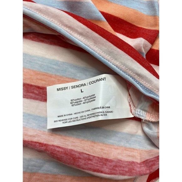 William Rast Burnout Shirt Top Large Striped Juniors' Tie-Front Scoop Neck NEW - Picture 7 of 9